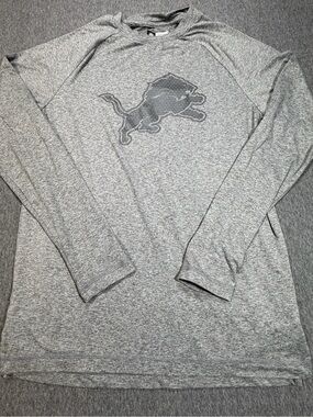 Detroit Lions Team Apparel Men’s Medium Heather Gray NFL Long Sleeve Football